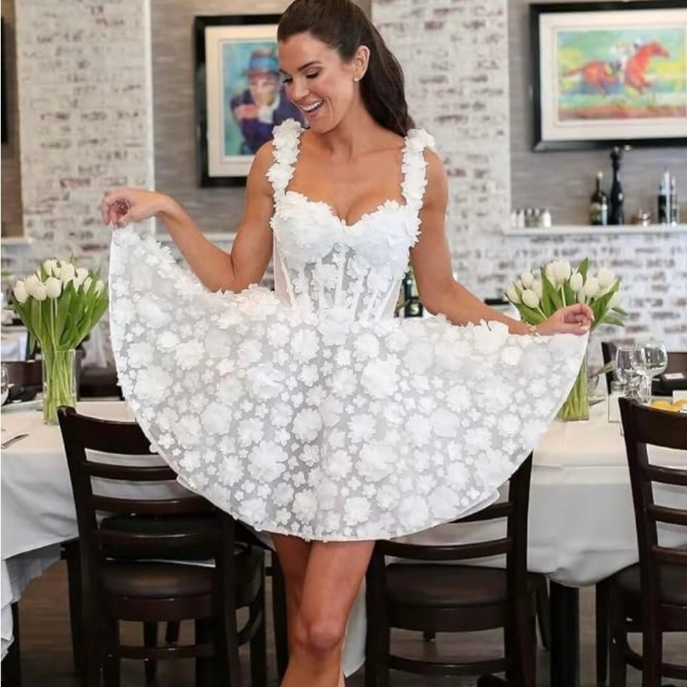 White Floral Lace Dress